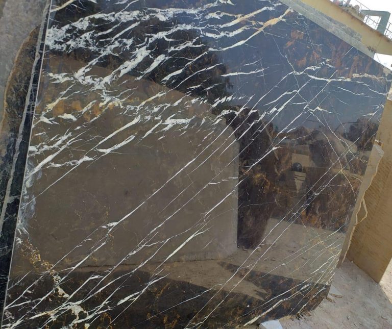Black and Gold Marble Slab Polished Finish for Luxury Interior Projects