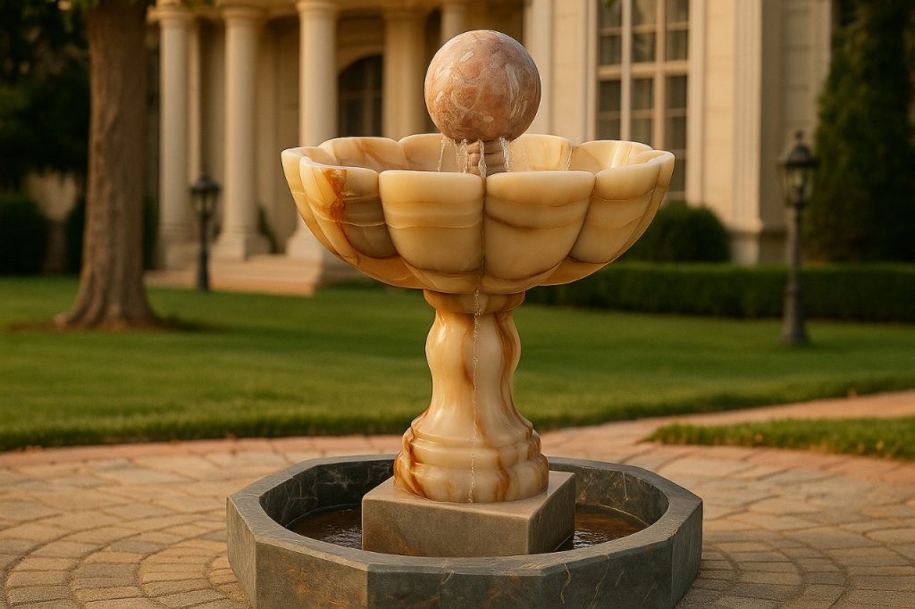 Premium Multi Green Onyx Stone Fountain for Luxury Interiors