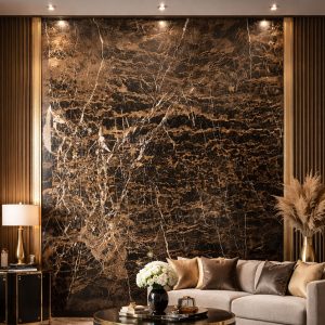 Black & Gold Marble for Luxury Villas in Oman muscat