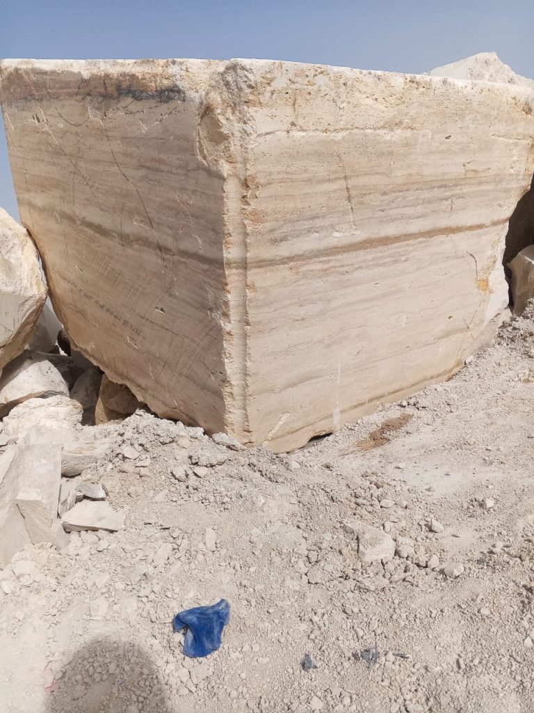 Raw travertine stone block from Balochistan, Pakistan