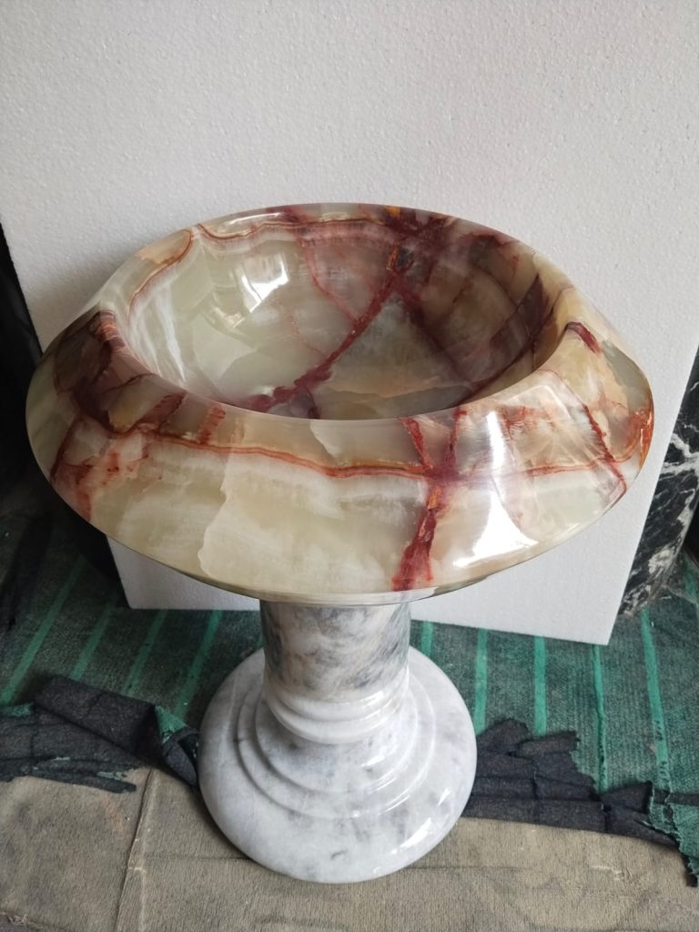 Handcrafted Green Onyx Vessel Sink made from natural onyx in Pakistan